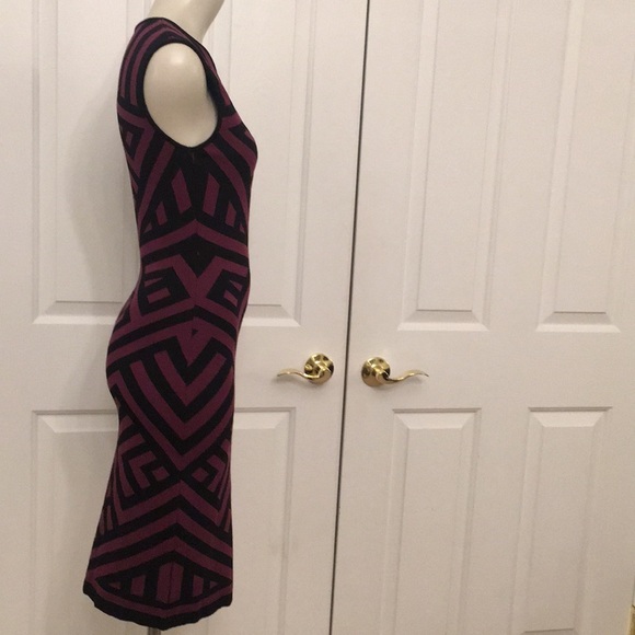 RVN Bodycon Stripe Printed Stretch Knit dress - Picture 2 of 5
